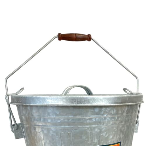 Audubon Woodlink Galvanized Steel Rustic Farmhouse Bird Food and Seed Locking Storage Bucket Bin with Scoop, Holds up to 16.5 Quarts or 25 Pounds