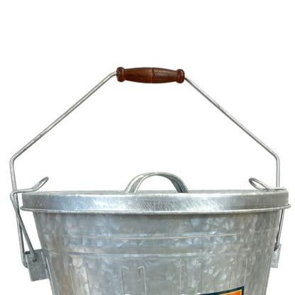 Audubon Woodlink Galvanized Steel Rustic Farmhouse Bird Food and Seed Locking Storage Bucket Bin with Scoop, Holds up to 16.5 Quarts or 25 Pounds