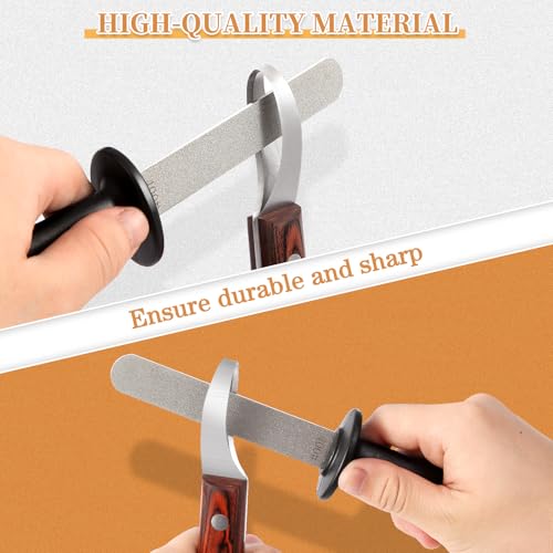 Hoof Knife for Horses with Sharpener, Double-Edge Loop Knife for Farriers