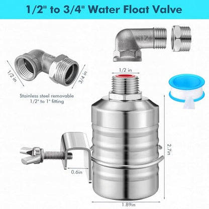 MorningRo 6 Pack Float Valve for Water Tank 1/2" to 3/4", Classic Style - style: Classic Style