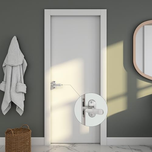 2 Pack 360 Degree Flip Bathroom Stall Latch for Inside Door | 3 Locking Methods Stainless Steel Barn Door Latch Heavy Duty Gate Hardware (Brushed Steel) - color: Brushed Stainless Steel
