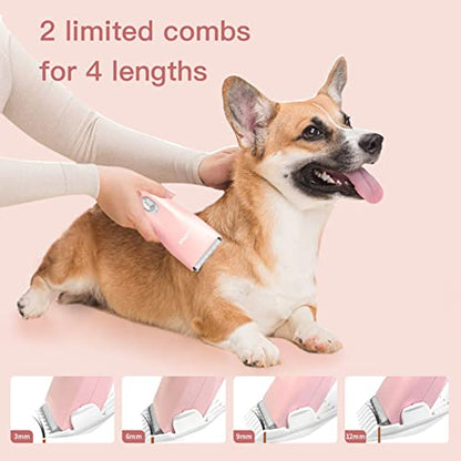 Dog Cat Home Hair Waterproof Clipper Portable Pet Shaver - color: L006-pink