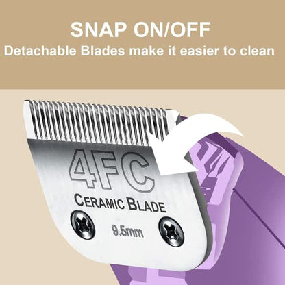4FC Grooming Ceramic Pet Clipper Blades Compatible with Andis & Oster A5 - color: Silver, size: 4FC 9.5mm
