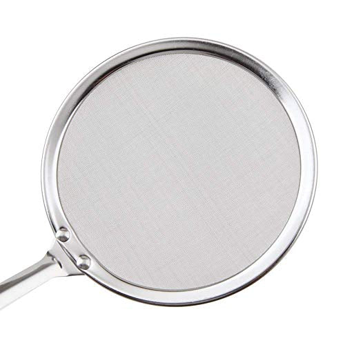 MyLifeUNIT Fine Mesh Strainer, 4 Pack Stainless Steel Skimmer Spoon for Hot Pot Foam and Grease