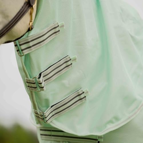 Equinavia Brisk Mesh Horse Fly Sheet with Neck Coverage, UV Protection - color: Misty Jade, size: 69 in
