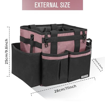 SCAVATA Compact Wearable Cleaning Caddy with Handle & Shoulder Straps - color: LotusPink