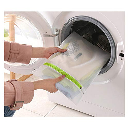 Mesh Laundry Bags 6pcs 16*12 Inch Laundry Wash Bag Colorful Zipper (Medium) - color: Blue, Green, Pink, size: Medium