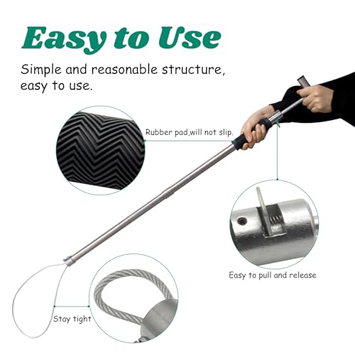 Dog Catcher Pole, Portable Animal Control Pole Tool | 30'' Hog Pig Catcher,Stainless Steel,Anti-Slip,For Pig Dog Goat Animals Swine,Livestock Farm Equipment