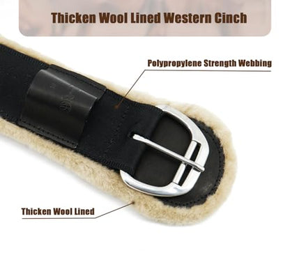 Jeereal Fleece Western Cinch,Breathable Horse Cinch Girth for Western Saddle - size: 28 Inch, style: Roper