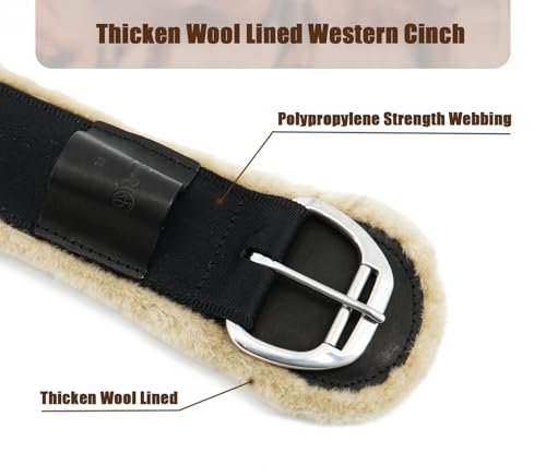 Jeereal Fleece Western Cinch,Breathable Horse Cinch Girth for Western Saddle - size: 28 Inch, style: Roper