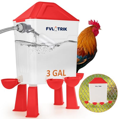 3 Gallon Automatic Chicken Waterer, Hands-Free Hydration