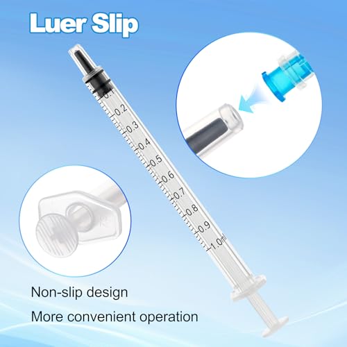 1ml Disposable Luer Slip Syringes Without Needles, 10-Pack - style: 1ml