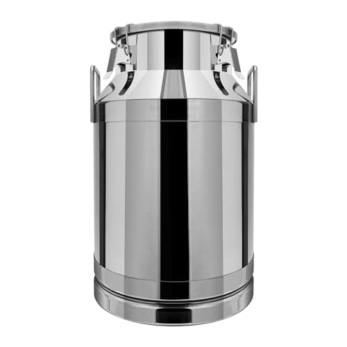 Stainless Steel Milk Can, 40L/10.57 Gallon Milk Can Milk Bucket Wine Pail Bucket Milk Can Tote Jug with Sealed Lid Heavy Duty Milk Jug Milk Bucket for Milk, Wine, Water Storage Transport - size: 40L/10.57 Gallon
