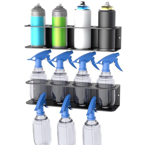 WALMANN Spray Bottle Holder Wall Mount, Metal Spray Can Storage Rack - style: Holds 8 Cans