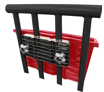 Little Giant® Adjustable Fence Feeder - Livestock Feeder for Vertical Pipe Panel and Wire Grid Fencing - Mounting Hardware Included Holds 75lbs - Made in USA