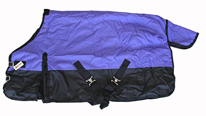 AJ Tack 600D Waterproof Winter Pony Blanket - 300g Heavyweight Turnout with Fleece Collar, Shoulder Gussets & Tail Flap - Purple 54" - size: 54