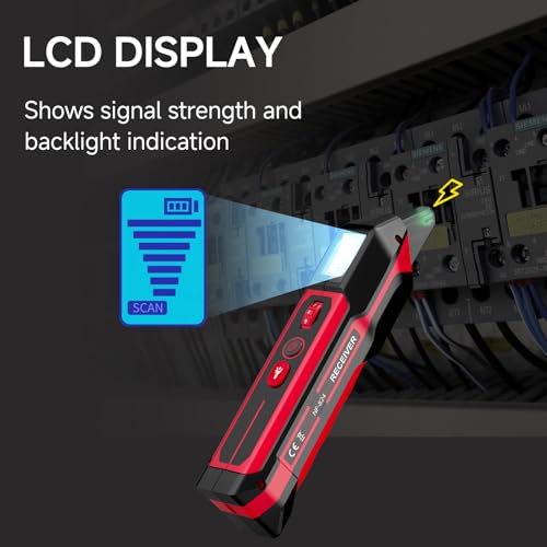 NOYAFA NF-824 Circuit Breaker Finder with LCD Display & GFCI Outlet Tester | Rechargeable NCV AC Electric Tester Circuit Tracer Tool with Flashlight & Adjustable Sensitivity