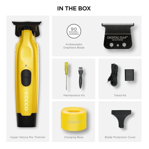 Cocco Hyper Veloce Pro Trimmer, Digital Gap Graphene Blade Edger - color: Yellow