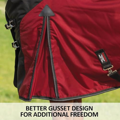 STORM SHIELD Extreme Turnout Sheet - Playful Horses | Size 68 Slate Blue | 1680 Denier | Contour Collar | Criss-Cross Surcingle | Euro Fit | Waterproof, Windproof & Breathable | Easy Snap Front