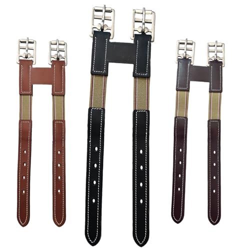 Majestic Ally Leather Girth Extender with Heavy-Duty Elastics, Durable, Flexible - color: Black