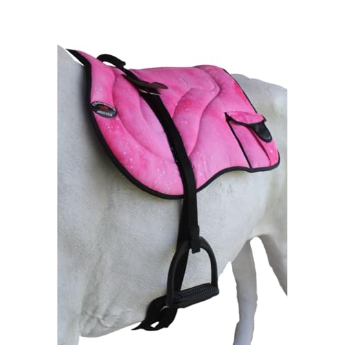 Horse Neoprene Padded Anti-Slip Bareback Saddle Pad Blue Plaid 39TS04 - color: Pink Sparkle, size: 24" L x 35" W