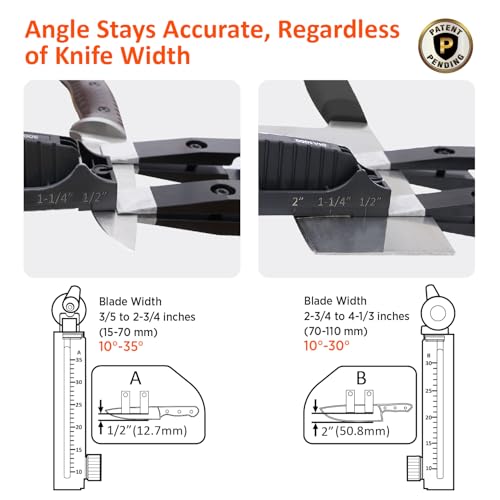 SHARPAL 202H Precision Knife Sharpening System, Adjustable Angle 10–35° | Knife Sharpener Kit, 7 Abrasive Plates (Diamond 220/325/600/1000, Whetstone 3000/6000, Leather Strop) and Giftable Carry Case
