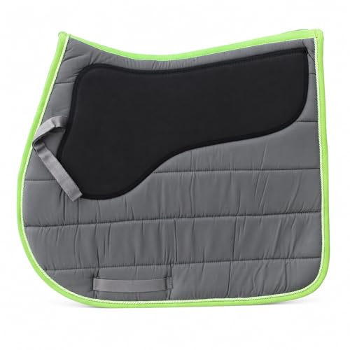 CHALLENGER Horse Saddle Pad English Quilted All-Purpose Shock Absorbing Neoprene 72TS18 - color: Grey