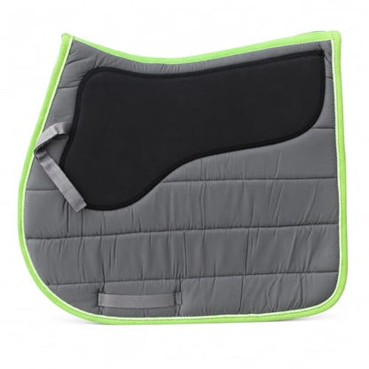 CHALLENGER Horse Saddle Pad English Quilted All-Purpose Shock Absorbing Neoprene 72TS18 - color: Grey