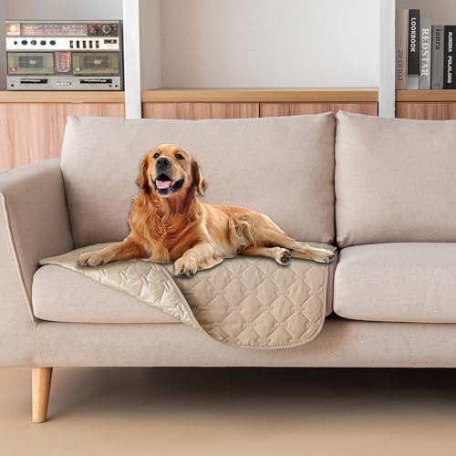 gogobunny Waterproof Armchair Covers for Pets, Anti Hair and Easy Care - color: Dark Beige, size: 30x30 Inch (Pack of 1)