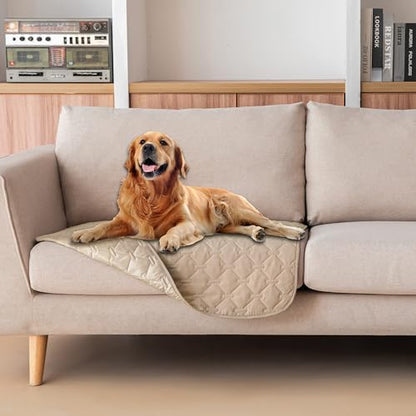 gogobunny Waterproof Armchair Covers for Pets, Anti Hair and Easy Care - color: Dark Beige, size: 30x30 Inch (Pack of 1)