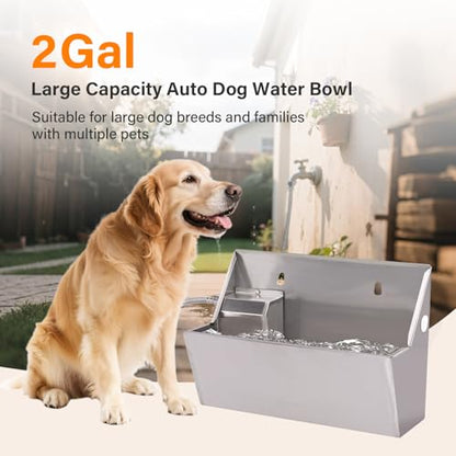 PAUQEWIE 2Gal Automatic Dog Water Bowl Dispenser Auto Fill Dog Waterer