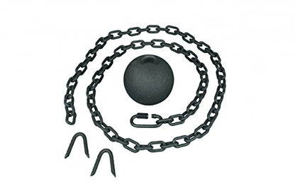 Renovators Supply Manufacturing Black Cast Iron Cannonball Weight Automatic Gate Closer with 5 Ft. Long Galvanized Chain Pack of 2 - color: Black Cannonball, size: Pack of 2