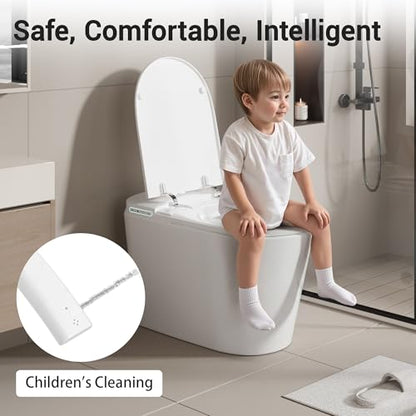 Smart Toilet with Bidet Elongated Heated Seat Dual Flush/Seat & Lid | Foot Sensor Electric Modern One Piece Toilet with Warm Water Wash&Air Dry LED Display Siphon Flush 1.28 GPF MAP 1000g - color: Ivory White