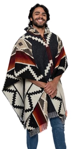 Alpaca Land, Handmade Ecuadorean Alpaca Wool Ponchos - color: Grey Otavalo