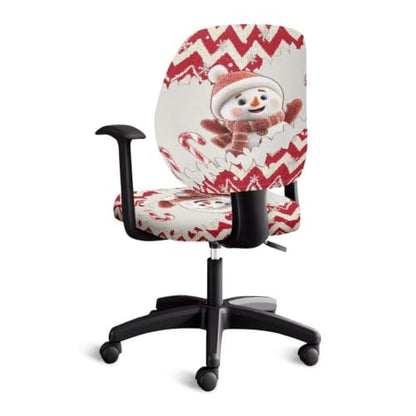 Christmas Cute Snowman Office Chair Seat Cover Chair Seat Covers - color: Christmas Cute Snowman