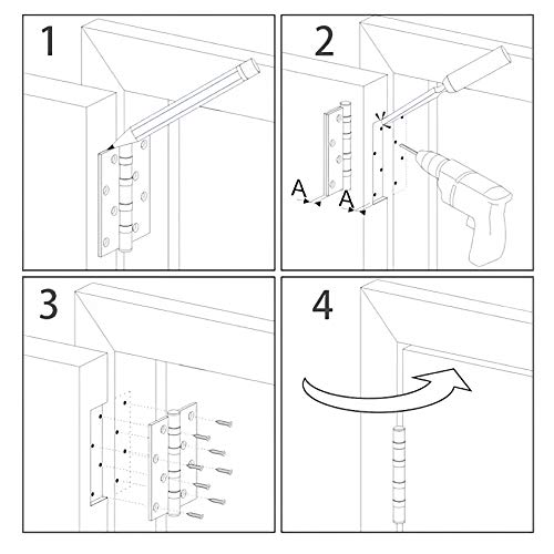 TDCHINGES 3 1/2" Matte Black Door Hinges 3.5 Inch Rounded Flat 18 Pack - color: Matte Black, size: 18 Pack