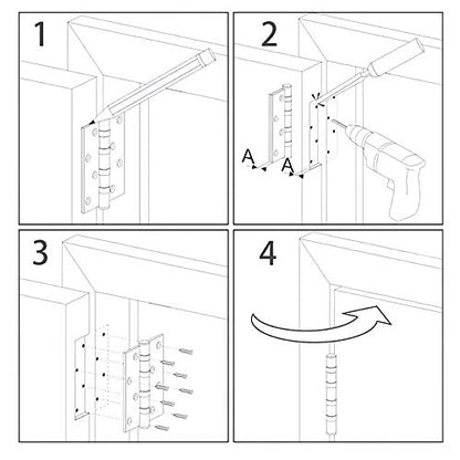 TDCHINGES 3 1/2" Matte Black Door Hinges 3.5 Inch Rounded Flat 18 Pack - color: Matte Black, size: 18 Pack