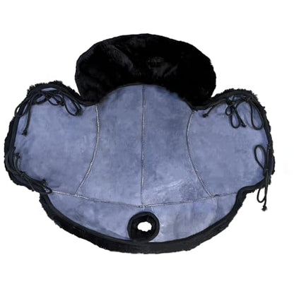 Western-Style Sheepskin Saddle Seat Cover, Sheepskin Saddle Pad, Genuine Merino Sheepskin Saddle Pad - color: Black