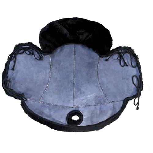 Western-Style Sheepskin Saddle Seat Cover, Sheepskin Saddle Pad, Genuine Merino Sheepskin Saddle Pad - color: Black