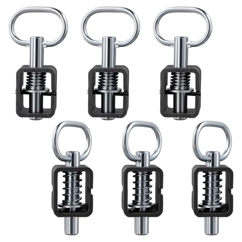 SINJEUN 6 Pack Spring Latch Lock, Trailer Gate Latch, Universal Weld-On Spring Latch Assembly with Plain Tube for Utility Trailer Gate, Heavy Duty Spring Loaded Pin
