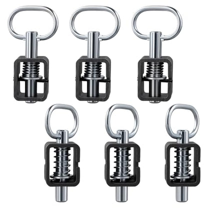 SINJEUN 6 Pack Spring Latch Lock, Trailer Gate Latch, Universal Weld-On Spring Latch Assembly with Plain Tube for Utility Trailer Gate, Heavy Duty Spring Loaded Pin