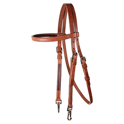 Schneiders Browband Training Bridle with Quick Change Snaps | Ideal for Everyday Riding | Supple Leather | Easy Bit Changes with Chrome Plated Snaps | Adjustable Fit for Most Horses | Size Full Horse