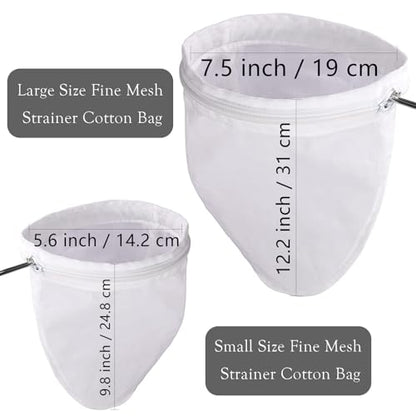 WMKGG Ultra Fine Mesh Strainer Bags, Reusable Mesh Filter Bags - size: Large Size + Small Size