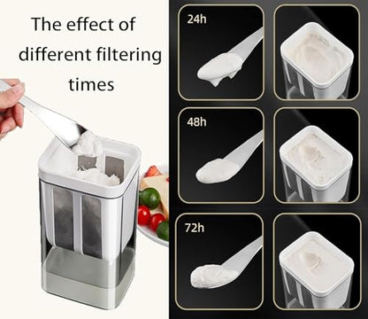 1800MLGreek Yogurt Maker - Ultra Fine Yogurt Strainer ，Reusable Rice Tea Juicing Food Sieve Strainer(L) - size: L