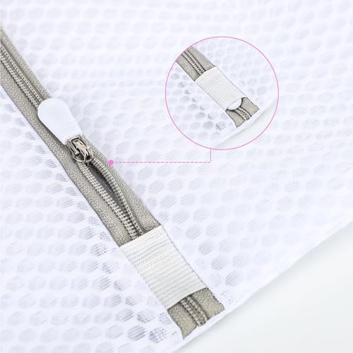 Mesh Laundry Bags for Delicates,16 x 20 Inches Honeycomb Zippered Washing Bags for Lingerie and Delicate Garments, 3 Pack