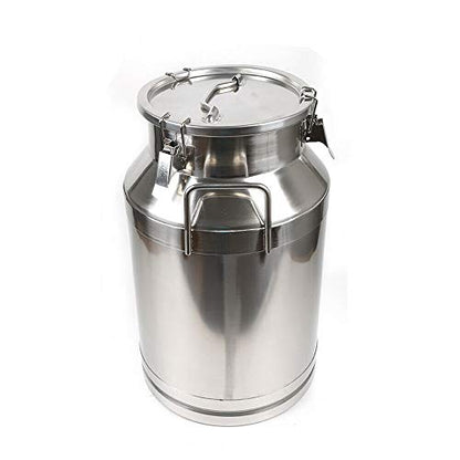 Milk Can Food Grade Stainless Steel Milk Transport Can Milk Bucket Wine Pail Bucket Milk Can Tote Jug with Sealed Lid for Milk Wine Liquid Storage Container (10.5 Gallon / 40 Liters) - color: 10.5 Gallon / 40 Liters