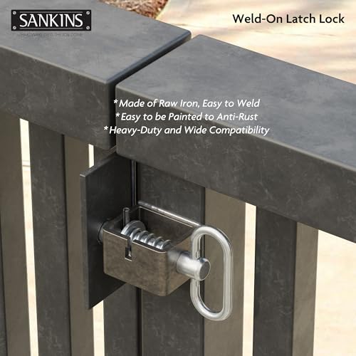 3-1/2'' Trailer Gate Latch, Weld-On Spring Latch Lock, Heavy-Duty Trailer Latch with Plain Tube, Spring Loaded Latch for Utility Trailer Gate, Pack of 2 - size: 3.5inch