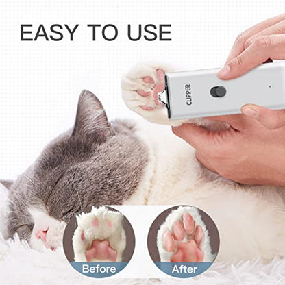 2-in-1 Professional Dog Grooming Kit - Low Noise, Waterproof, USB Rechargeable, and Safe Ceramic Blade - Gift for Dogs and Cats (White) - color: Map005-white