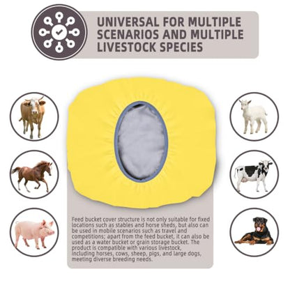 2-5 Gallon Horse Bucket Cover, Waterproof Horse Feed Bucket Cover, Lightweight and Easy to Use (Excluding Bucket, Yellow) - color: Yellow
