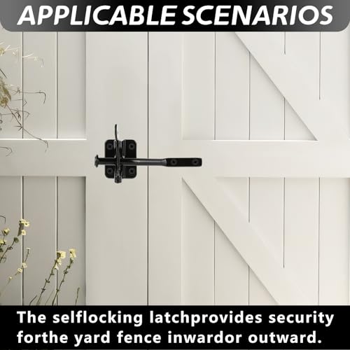 Self-Locking Gate Latch for Wooden Fence Pull String,